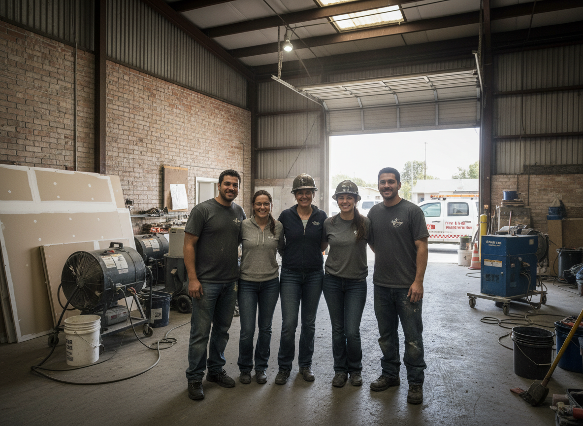 The Fire Damage Restoration Reseda team at work in Reseda