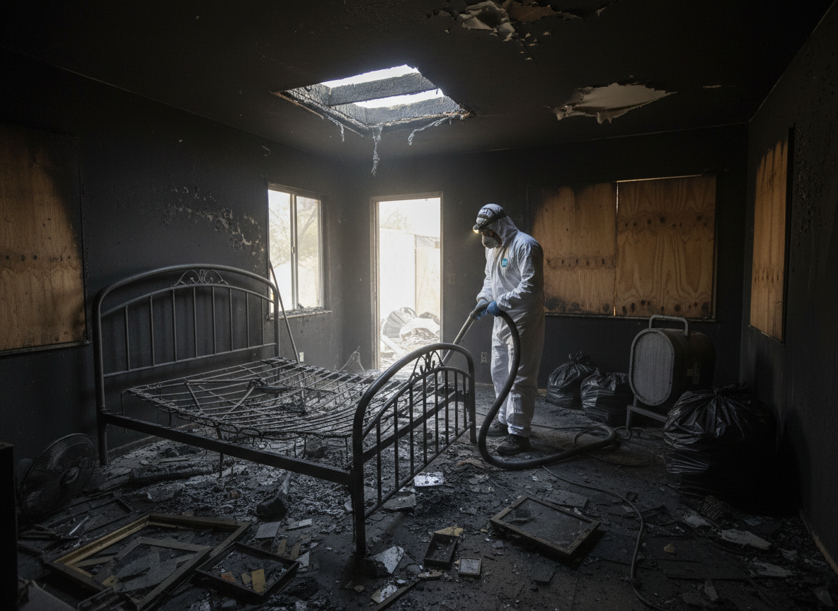 Bedroom Fire Damage Cleanup in Reseda, CA
